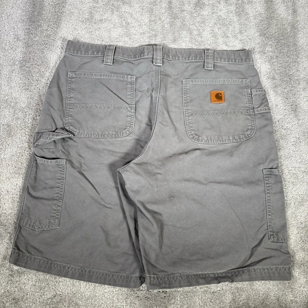 Carhartt Shorts Mens 38 Gray Canvas Original Fit Carpenter Workwear B147